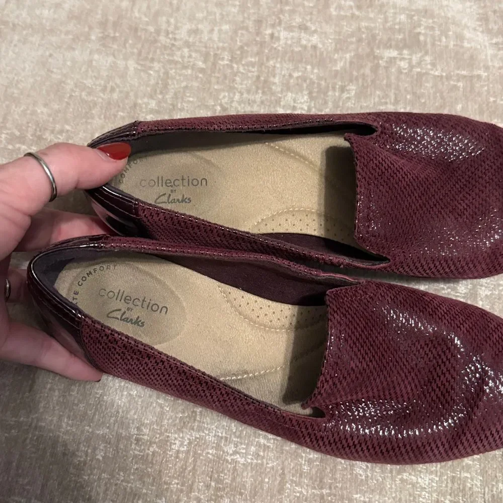 Clarks Collection Women's Juliet Hanley loafers in burgundy leather